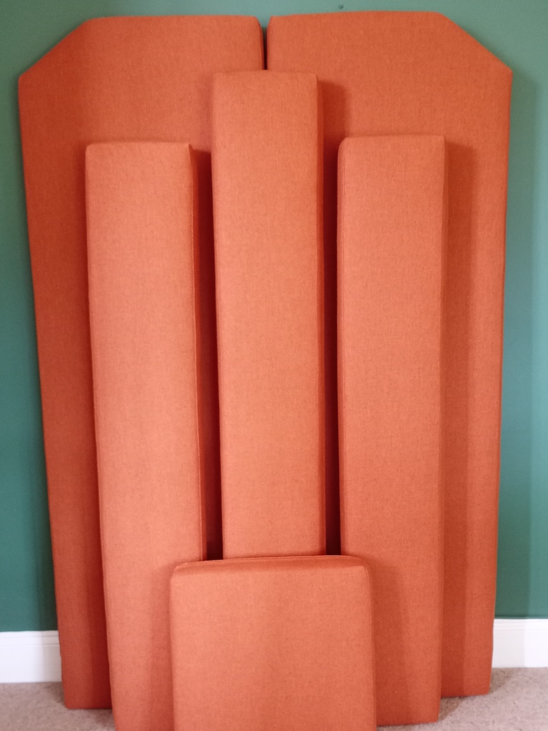 Campervan cushions in Koki Burnt from Warwick Fabrics